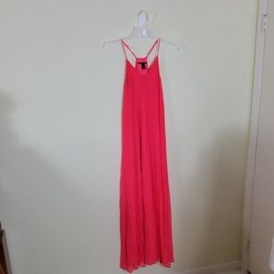 Victoria's Secret Vibrant Pink/ Coral Pleated Maxi Dress Size S/P